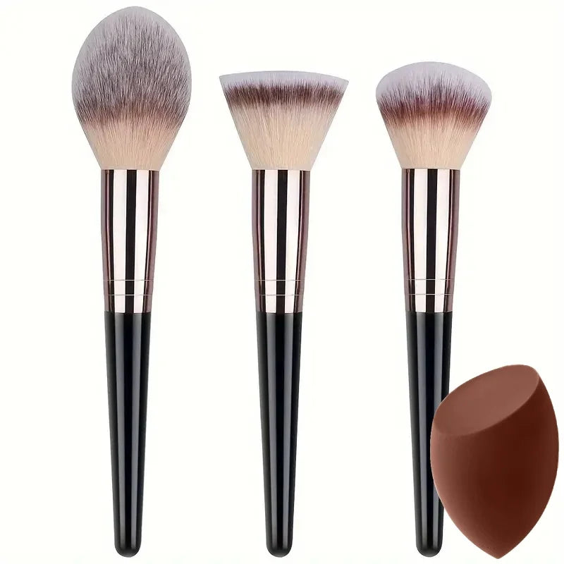 Kit de Brochas de Maquillaje Suaves de 3 a 20 Piezas para Rostro y Ojos con Brocha Kabuki
