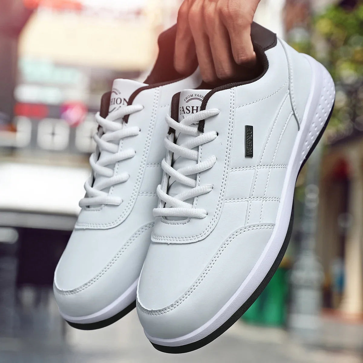 Hombres Zapatos Primavera Otoño Impermeable Zapatillas de deporte de senderismo Ocio Hombre Cuero Zapatos deportivos Calzado antideslizante Tenis para Hombres