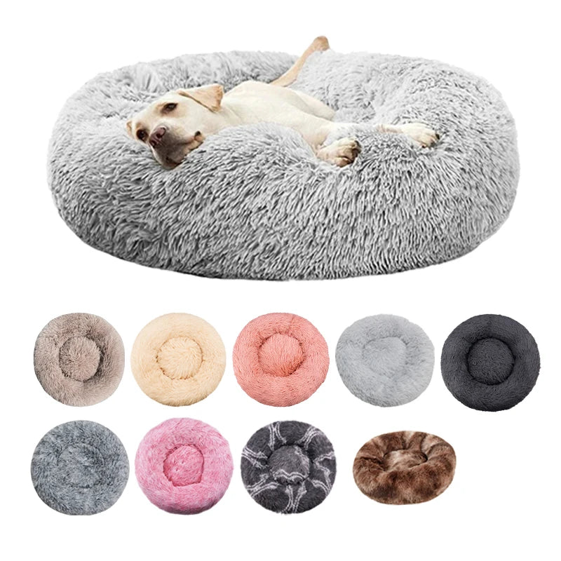 Cama Redonda Afelpada Térmica para Mascotas