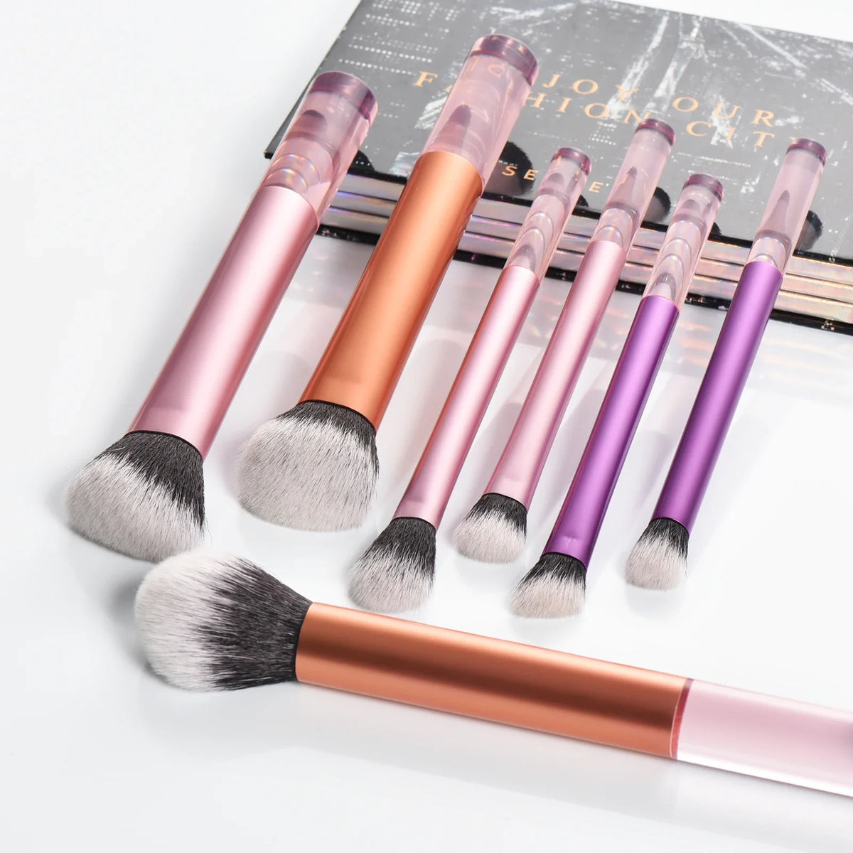 Kit de Brochas de Maquillaje Profesionales de Pelo Sintético Suave para Rostro y Ojos