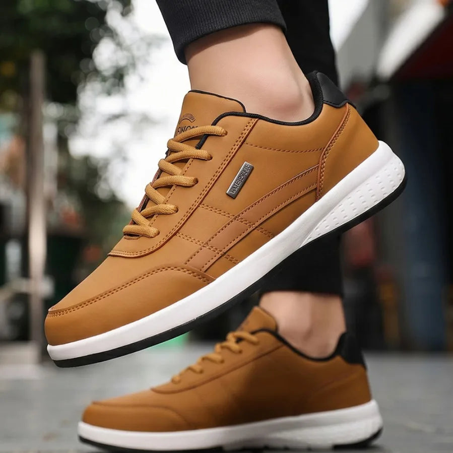 Hombres Zapatos Primavera Otoño Impermeable Zapatillas de deporte de senderismo Ocio Hombre Cuero Zapatos deportivos Calzado antideslizante Tenis para Hombres