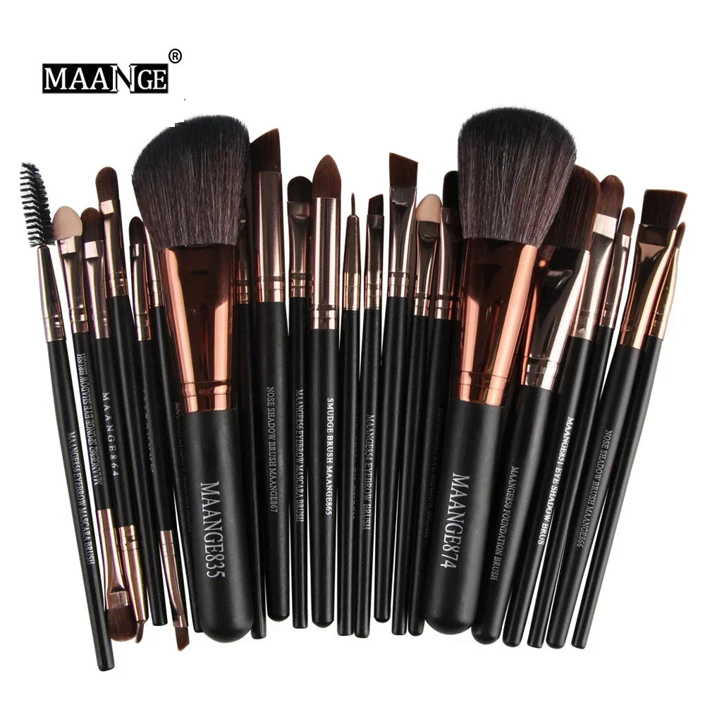 Kit de Brochas de Maquillaje Profesionales para Sombras, Delineador y Base (3 a 22 Pzas)