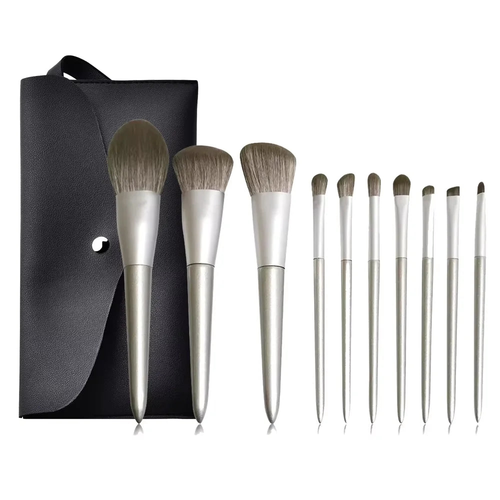 Kit de 24 Brochas de Maquillaje Profesionales para Base, Sombras y Polvo con Estuche